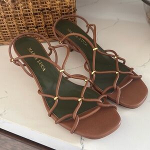 Maria Luca Italian Kitten Heel Strap Sandals 37.5